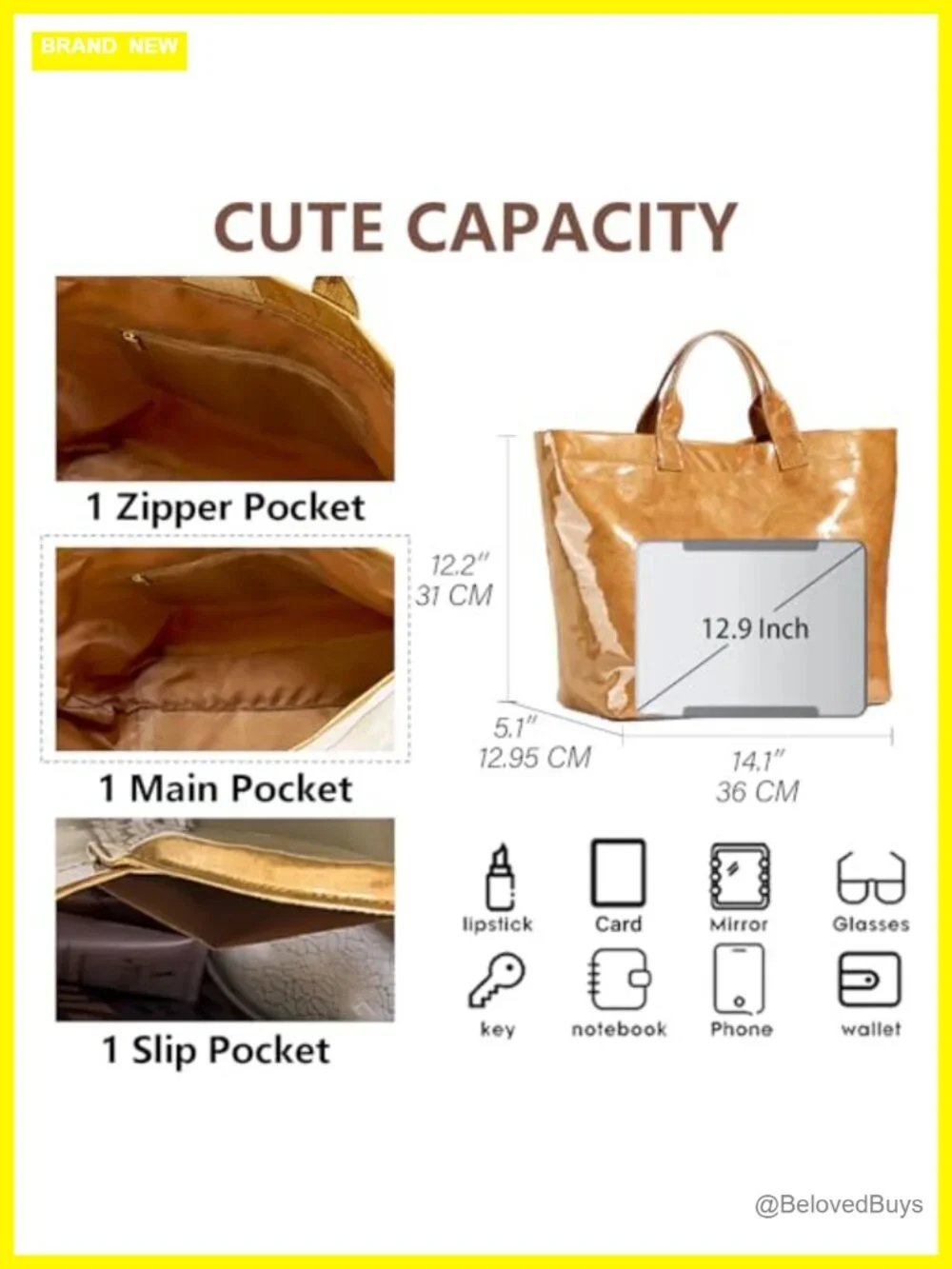 Large Paper Tote Bag with Letter Print Clear Shopping Hobo Bag